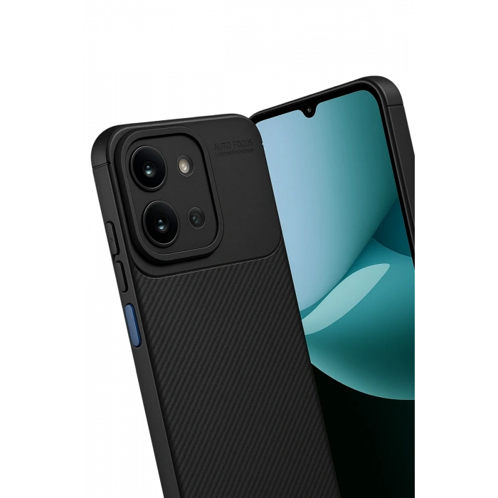 HarmonyAura Xiaomi Redmi 15C 4G Auto Focus Karbon Kapak - Siyah