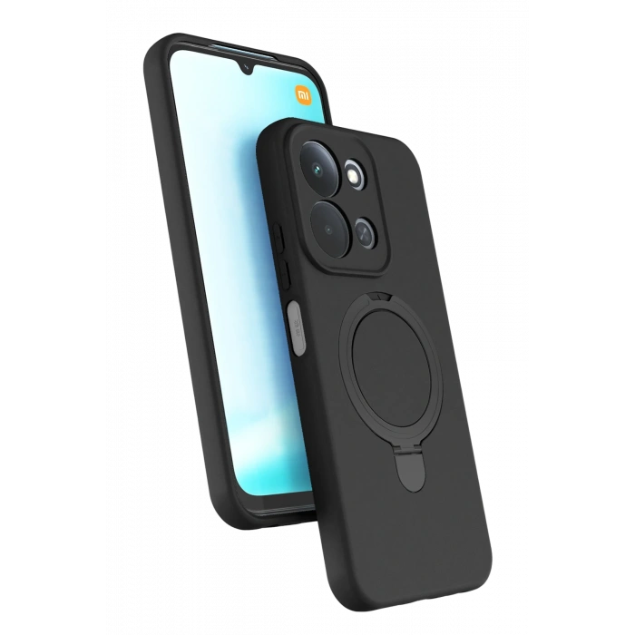 HarmonyAura Xiaomi Redmi 15C 4G Regal Magsafe Standlı Kapak - Siyah