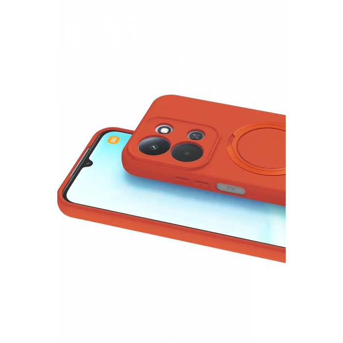 HarmonyAura Xiaomi Redmi 15C 4G Regal Magsafe Standlı Kapak - Turuncu