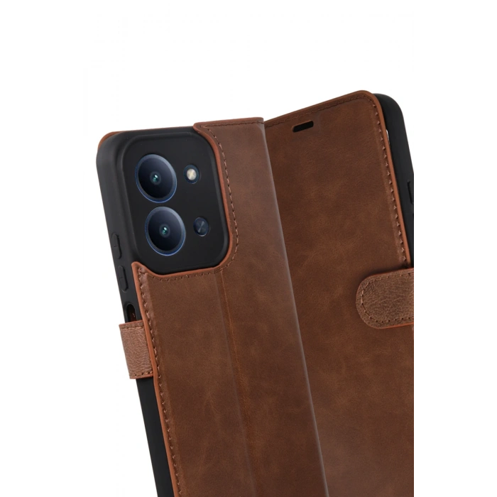 HarmonyAura Xiaomi Redmi 15C 4G Trend S Plus Kapaklı Kılıf - Taba