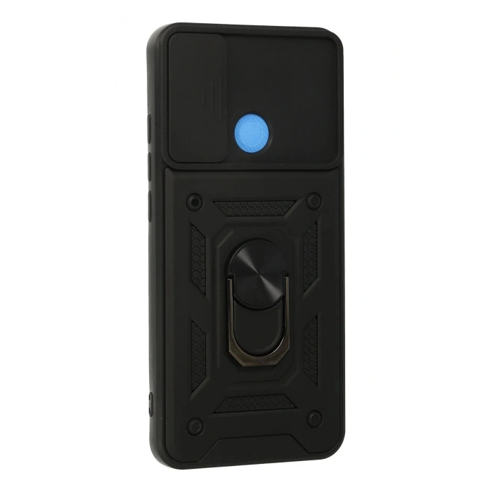 HarmonyAura  Xiaomi Redmi 9c Kılıf Pars Lens Yüzüklü Silikon - Siyah