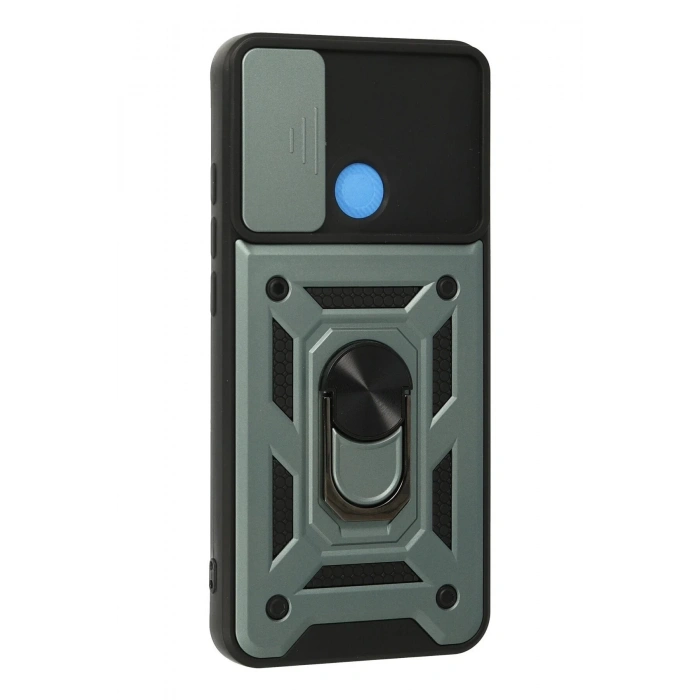 HarmonyAura  Xiaomi Redmi 9c Kılıf Pars Lens Yüzüklü Silikon - Yeşil