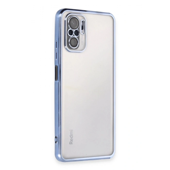 HarmonyAura  Xiaomi Redmi Note 10 Kılıf Lensli Silikon - Açık Mavi