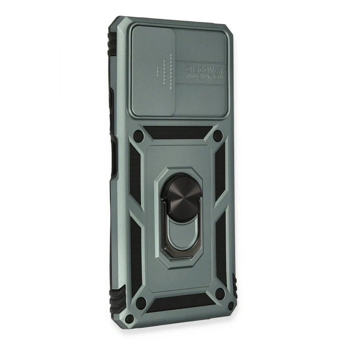 HarmonyAura  Xiaomi Redmi Note 10 Pro Kılıf Pars Lens Yüzüklü Silikon - Yeşil