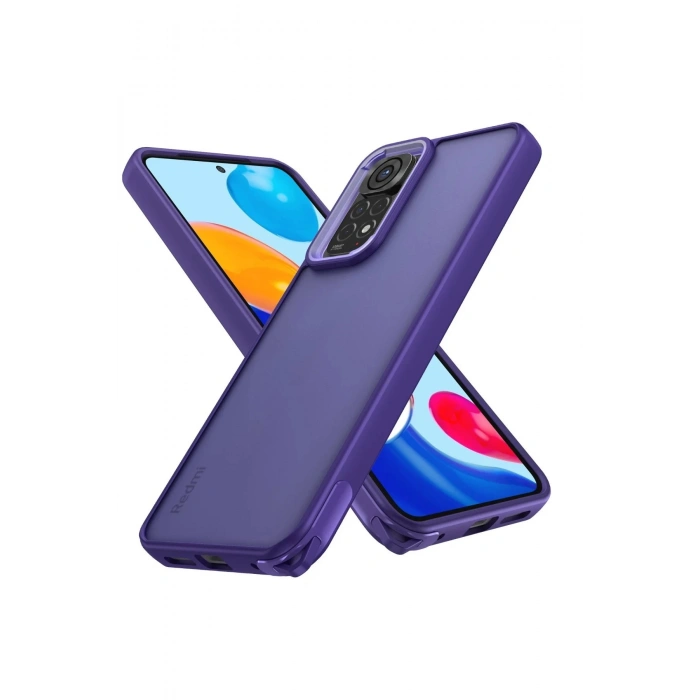 HarmonyAura  Xiaomi Redmi Note 11 Kılıf Elegant Kapak - Derin Mor