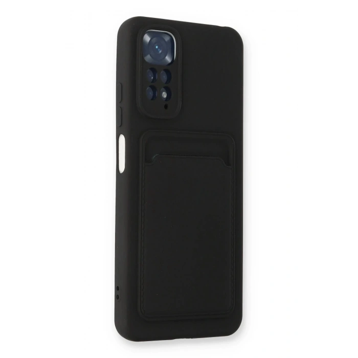 HarmonyAura  Xiaomi Redmi Note 11 Kılıf Kelvin Kartvizitli Silikon - Siyah