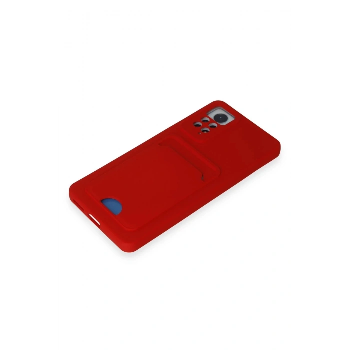 HarmonyAura  Xiaomi Redmi Note 11 Pro Kılıf Kelvin Kartvizitli Silikon - Kırmızı