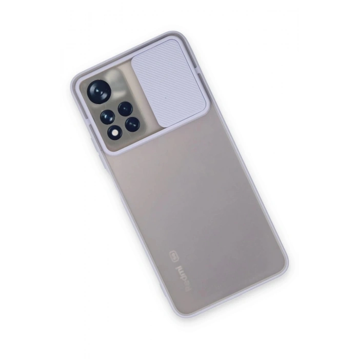 HarmonyAura  Xiaomi Redmi Note 11t Kılıf Palm Buzlu Kamera Sürgülü Silikon - Lila