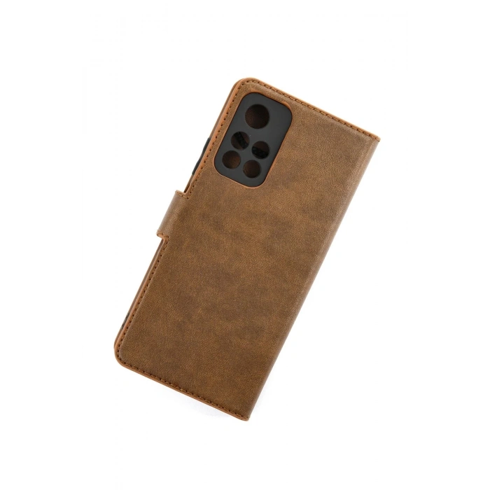 HarmonyAura  Xiaomi Redmi Note 11t Kılıf Trend S Plus Kapaklı Kılıf - Taba