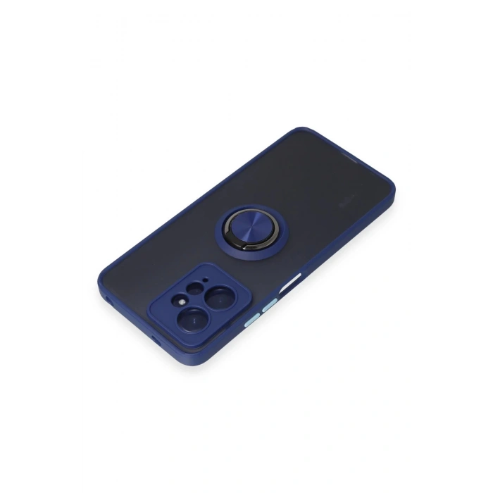 HarmonyAura  Xiaomi Redmi Note 12 4g Kılıf Montreal Yüzüklü Silikon Kapak - Lacivert