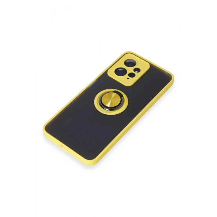 HarmonyAura  Xiaomi Redmi Note 12 4g Kılıf Montreal Yüzüklü Silikon Kapak - Sarı