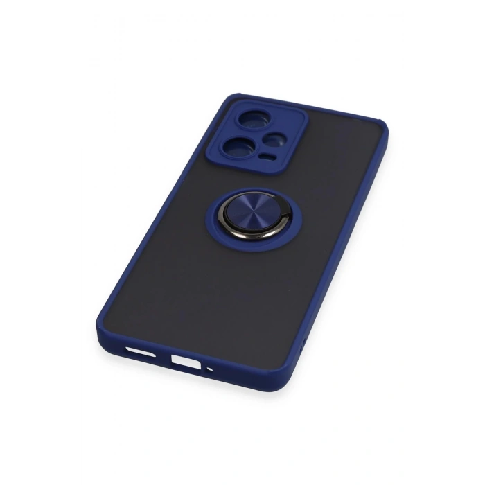 HarmonyAura  Xiaomi Redmi Note 12 5g Kılıf Montreal Yüzüklü Silikon Kapak - Lacivert