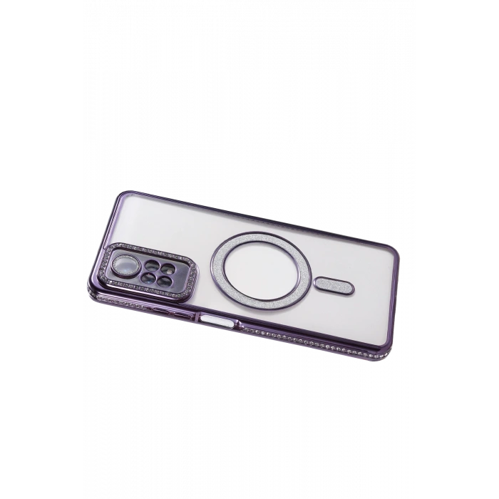 HarmonyAura Xiaomi Redmi Note 12 Pro 4G Joke Simli Magneticsafe Kılıf - Derin Mor