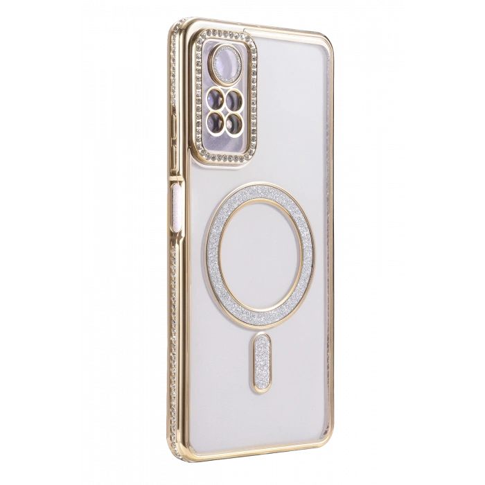 HarmonyAura Xiaomi Redmi Note 12 Pro 4G Joke Simli Magneticsafe Kılıf - Gold