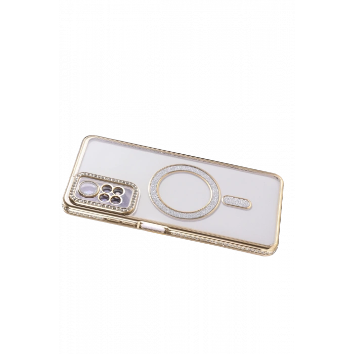 HarmonyAura Xiaomi Redmi Note 12 Pro 4G Joke Simli Magneticsafe Kılıf - Gold