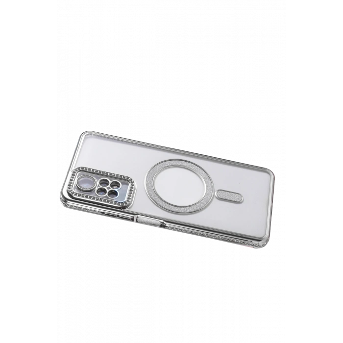 HarmonyAura Xiaomi Redmi Note 12 Pro 4G Joke Simli Magneticsafe Kılıf - Gümüş