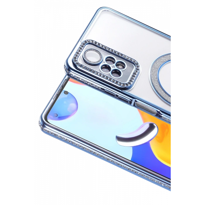 HarmonyAura Xiaomi Redmi Note 12 Pro 4G Joke Simli Magneticsafe Kılıf - Mavi