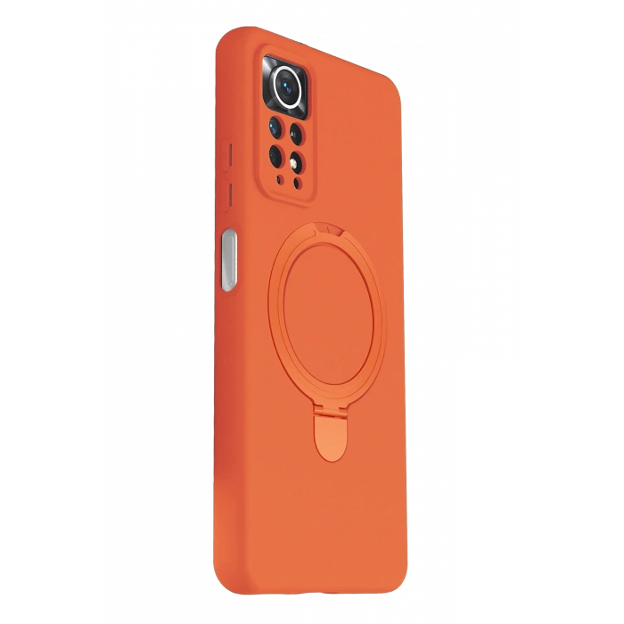 HarmonyAura Xiaomi Redmi Note 12 Pro 4G Regal Magsafe Standlı Kapak - Turuncu