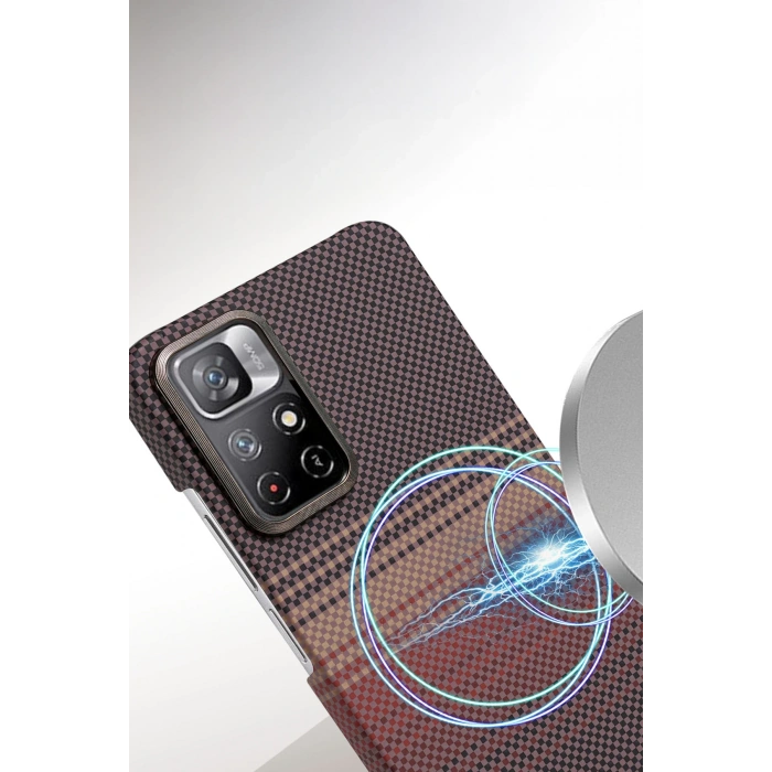 HarmonyAura Xiaomi Redmi Note 12 Pro 4G Vega Magsafe Kapak - Kırmızı