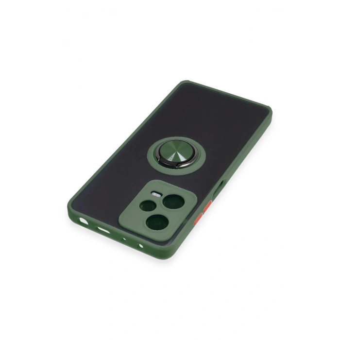 HarmonyAura  Xiaomi Redmi Note 12 Pro 5g Kılıf Montreal Yüzüklü Silikon Kapak - Yeşil