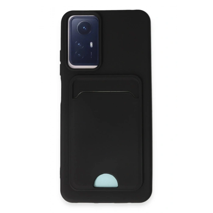 HarmonyAura  Xiaomi Redmi Note 12s Kılıf Kelvin Kartvizitli Silikon - Siyah