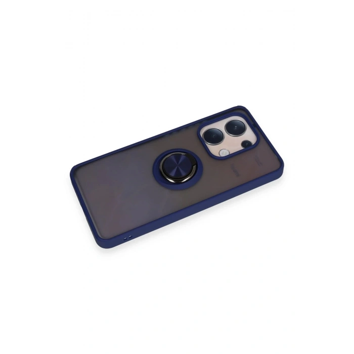 HarmonyAura  Xiaomi Redmi Note 13 4g Kılıf Montreal Yüzüklü Silikon Kapak - Lacivert