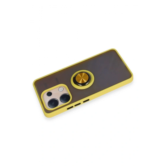 HarmonyAura  Xiaomi Redmi Note 13 4g Kılıf Montreal Yüzüklü Silikon Kapak - Sarı