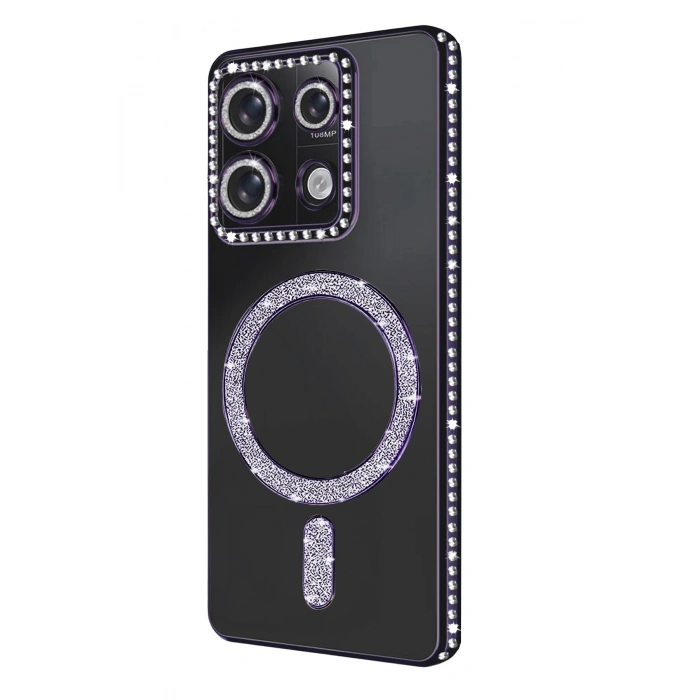 HarmonyAura Xiaomi Redmi Note 13 Pro 4G Joke Simli Magneticsafe Kılıf - Derin Mor