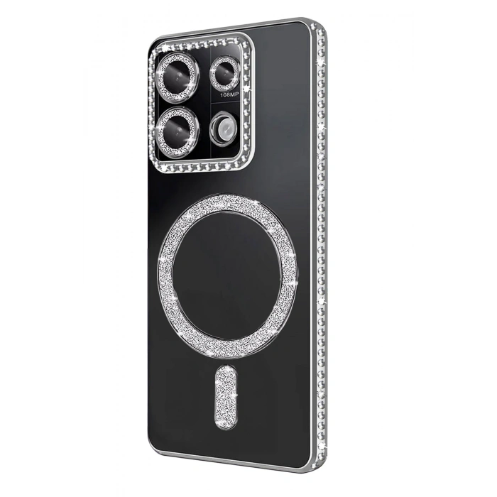 HarmonyAura Xiaomi Redmi Note 13 Pro 4G Joke Simli Magneticsafe Kılıf - Gümüş