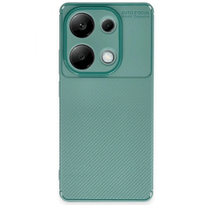 HarmonyAura  Xiaomi Redmi Note 13 Pro 4g Kılıf Auto Focus Karbon Kapak - Koyu Yeşil