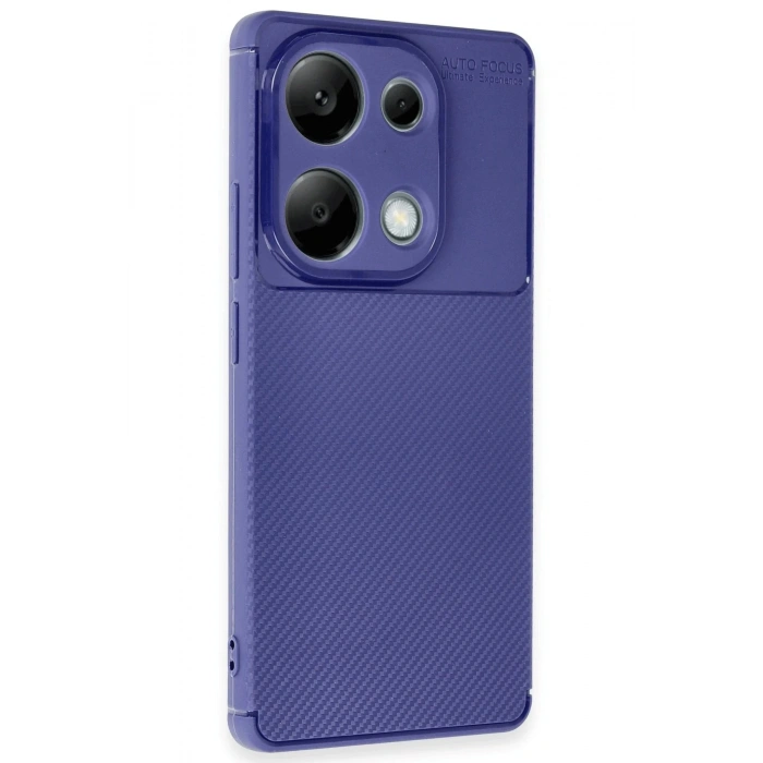 HarmonyAura  Xiaomi Redmi Note 13 Pro 4g Kılıf Auto Focus Karbon Kapak - Lacivert