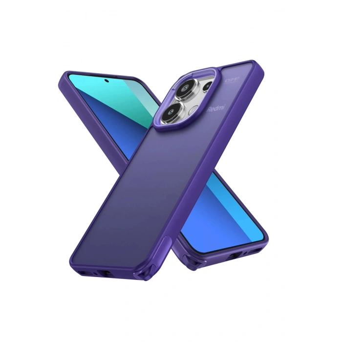 HarmonyAura  Xiaomi Redmi Note 13 Pro 4g Kılıf Elegant Kapak - Derin Mor