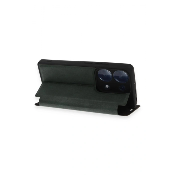 HarmonyAura  Xiaomi Redmi Note 13 Pro 4g Kılıf Flip Cover - Koyu Yeşil