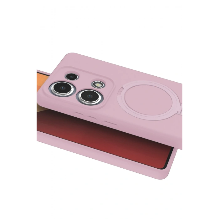 HarmonyAura Xiaomi Redmi Note 13 Pro 4G Regal Magsafe Standlı Kapak - Açık Pembe