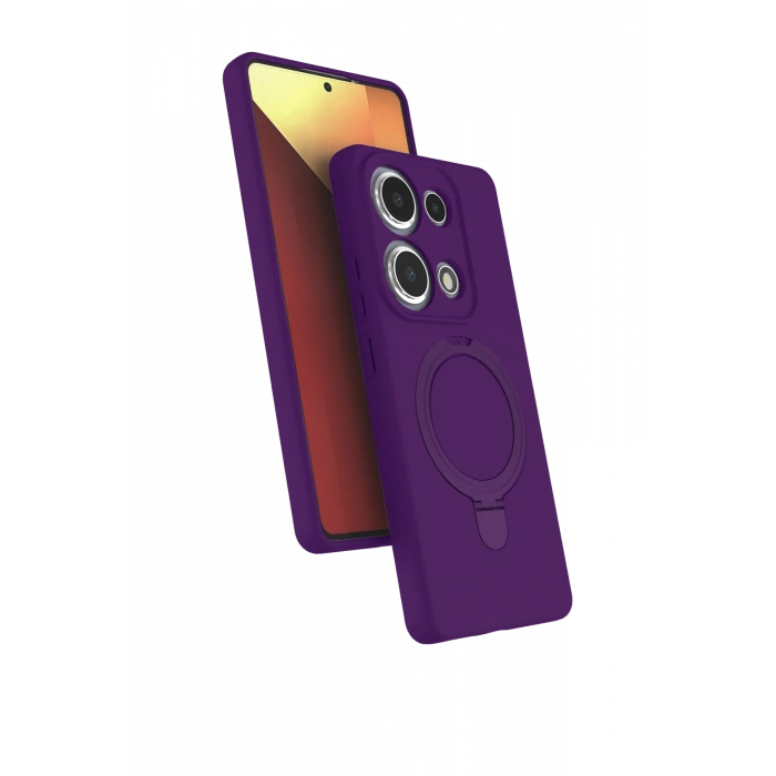 HarmonyAura Xiaomi Redmi Note 13 Pro 4G Regal Magsafe Standlı Kapak - Derin Mor