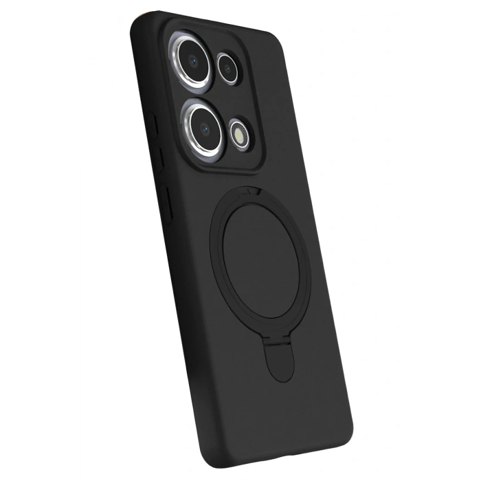 HarmonyAura Xiaomi Redmi Note 13 Pro 4G Regal Magsafe Standlı Kapak - Siyah