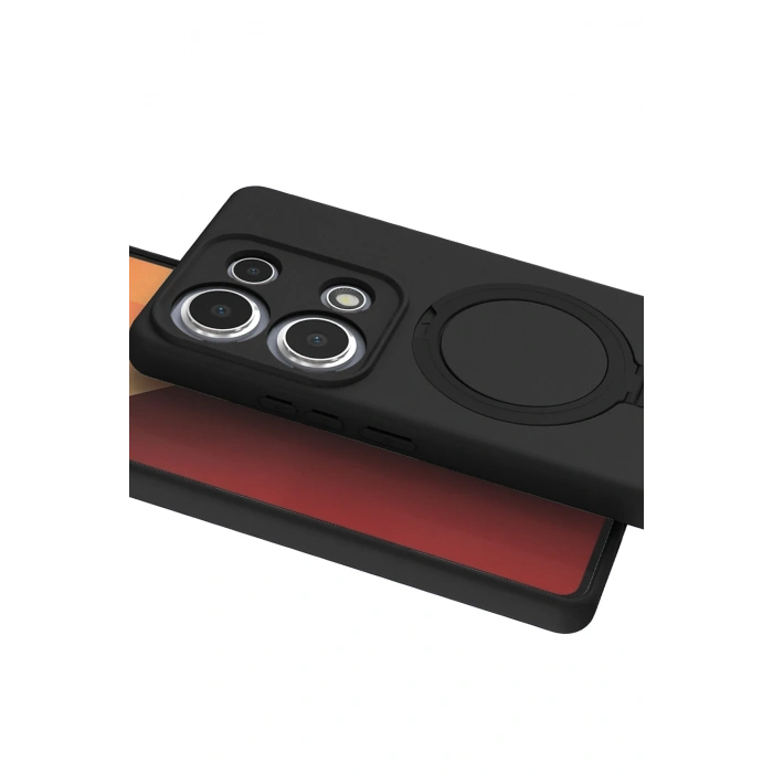 HarmonyAura Xiaomi Redmi Note 13 Pro 4G Regal Magsafe Standlı Kapak - Siyah