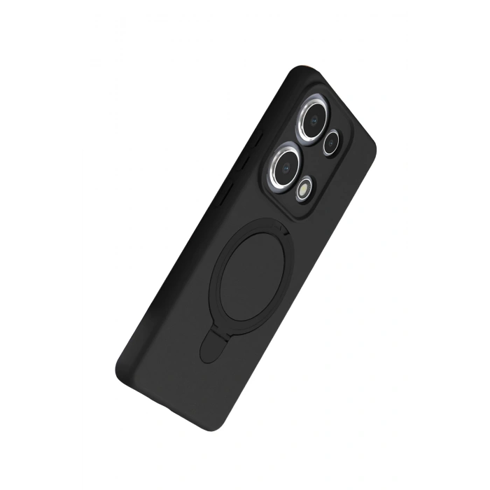 HarmonyAura Xiaomi Redmi Note 13 Pro 4G Regal Magsafe Standlı Kapak - Siyah