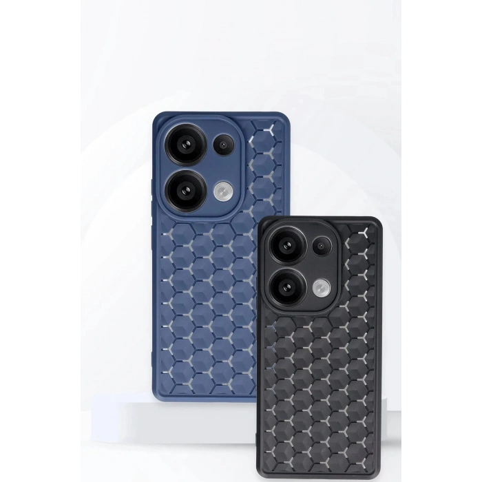 HarmonyAura  Xiaomi Redmi Note 13 Pro 5g Kılıf Petek Silikon Kapak - Lacivert