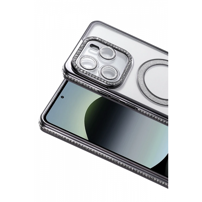 HarmonyAura Xiaomi Redmi Note 14 4G Joke Simli Magneticsafe Kılıf - Siyah