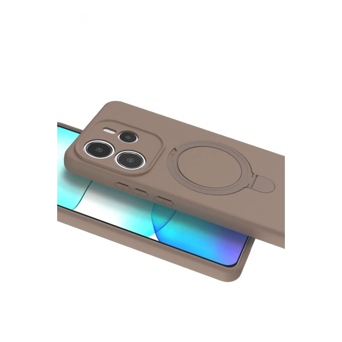 HarmonyAura Xiaomi Redmi Note 14 4G Regal Magsafe Standlı Kapak - Çöl Titanyum