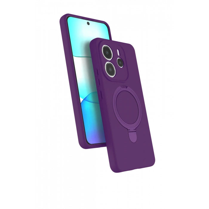 HarmonyAura Xiaomi Redmi Note 14 4G Regal Magsafe Standlı Kapak - Derin Mor