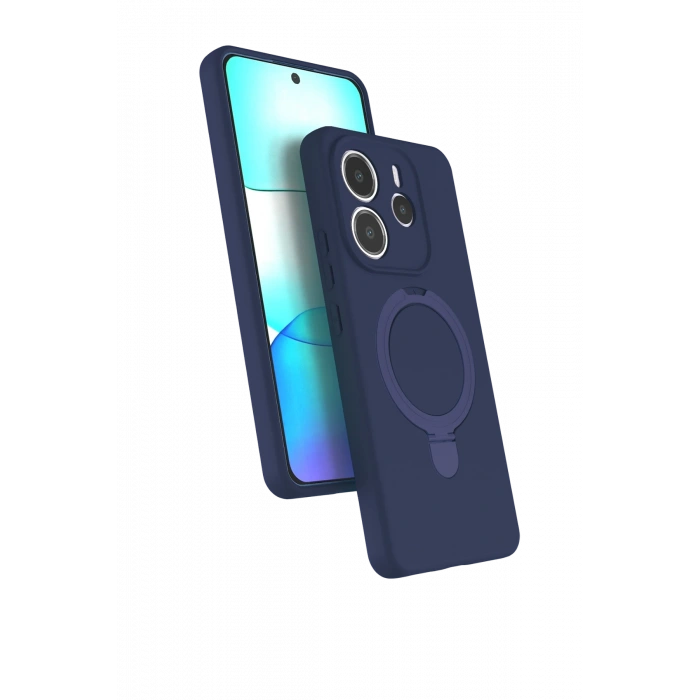 HarmonyAura Xiaomi Redmi Note 14 4G Regal Magsafe Standlı Kapak - Lacivert