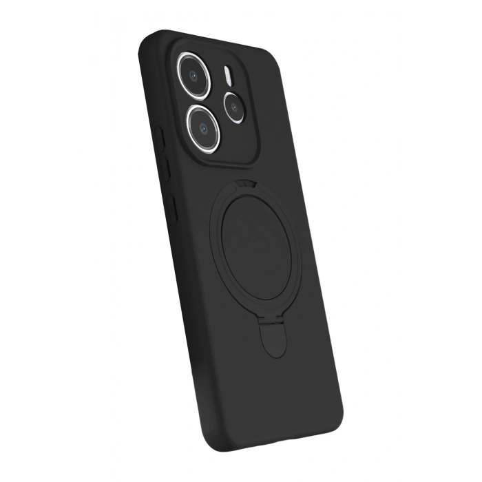 HarmonyAura Xiaomi Redmi Note 14 4G Regal Magsafe Standlı Kapak - Siyah