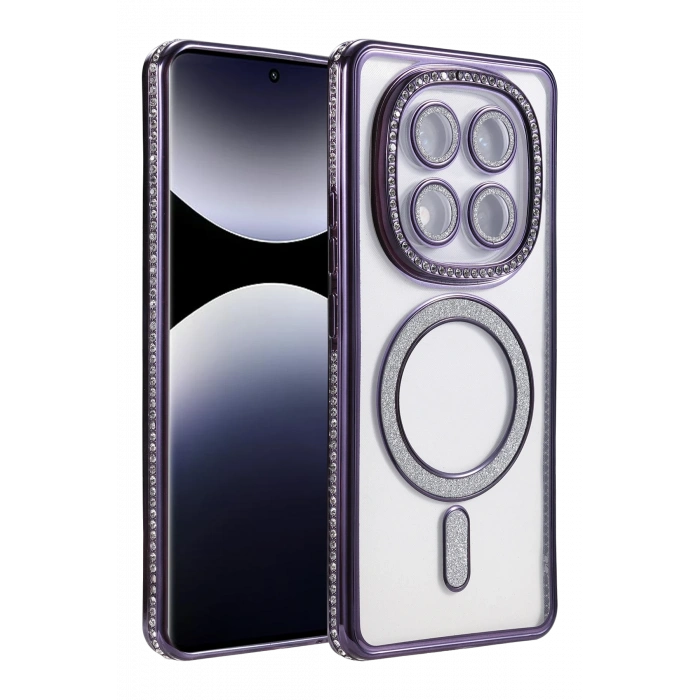 HarmonyAura Xiaomi Redmi Note 14 Pro 4G Joke Simli Magneticsafe Kılıf - Derin Mor