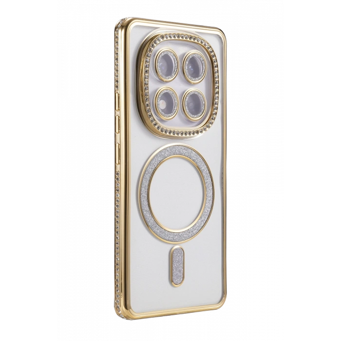 HarmonyAura Xiaomi Redmi Note 14 Pro 4G Joke Simli Magneticsafe Kılıf - Gold