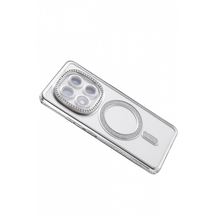 HarmonyAura Xiaomi Redmi Note 14 Pro 4G Joke Simli Magneticsafe Kılıf - Gümüş