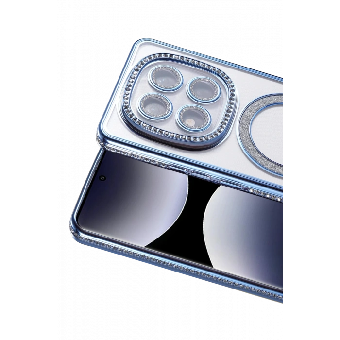 HarmonyAura Xiaomi Redmi Note 14 Pro 4G Joke Simli Magneticsafe Kılıf - Mavi