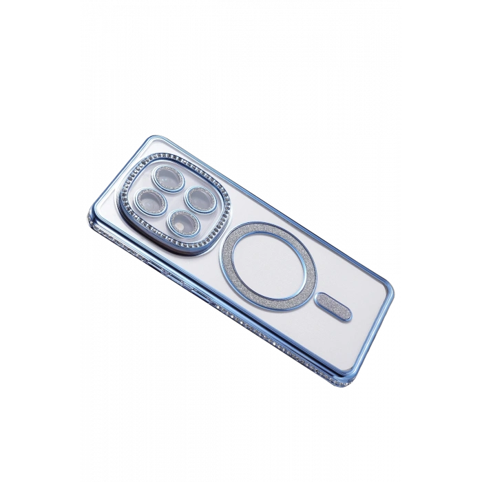 HarmonyAura Xiaomi Redmi Note 14 Pro 4G Joke Simli Magneticsafe Kılıf - Mavi