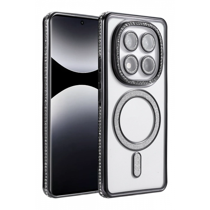 HarmonyAura Xiaomi Redmi Note 14 Pro 4G Joke Simli Magneticsafe Kılıf - Siyah